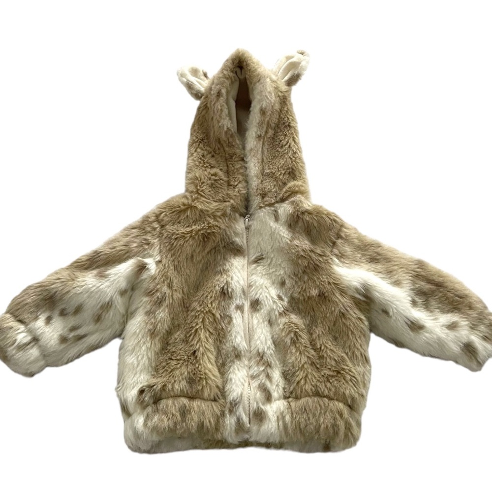 Restoration Hardware Faux Fur Animal baby Hoodie Jacket